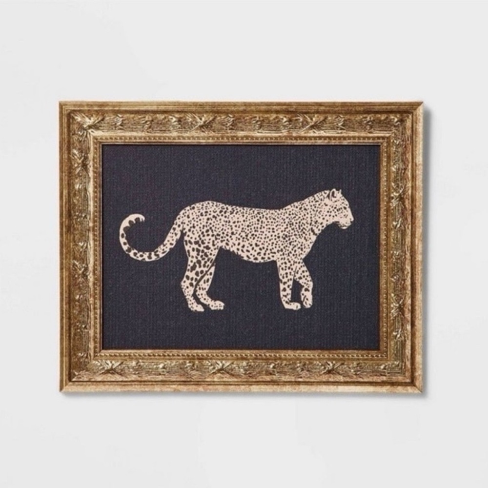 Studio McGee Cheetah Framed Canvas Wall Art 10”x8”